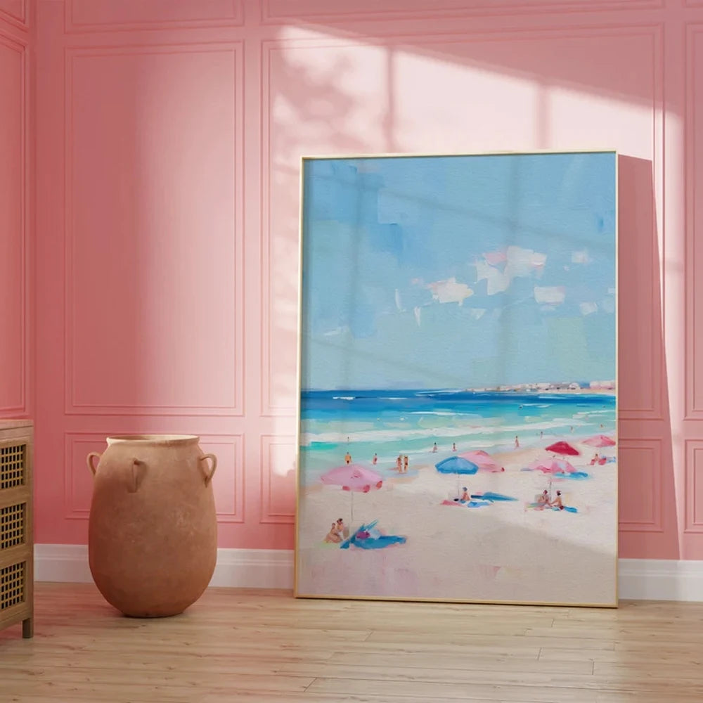 Coastal Canvas Wall Art - 7 Variants - Modern Minimalist Ocean Landscape Print for Home & Office Decor